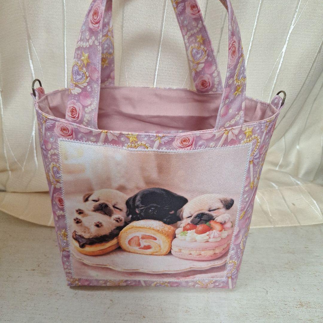 激レア柴犬パネル生地 ハンドメイド まちなしバッグ ミニバック ポーチ