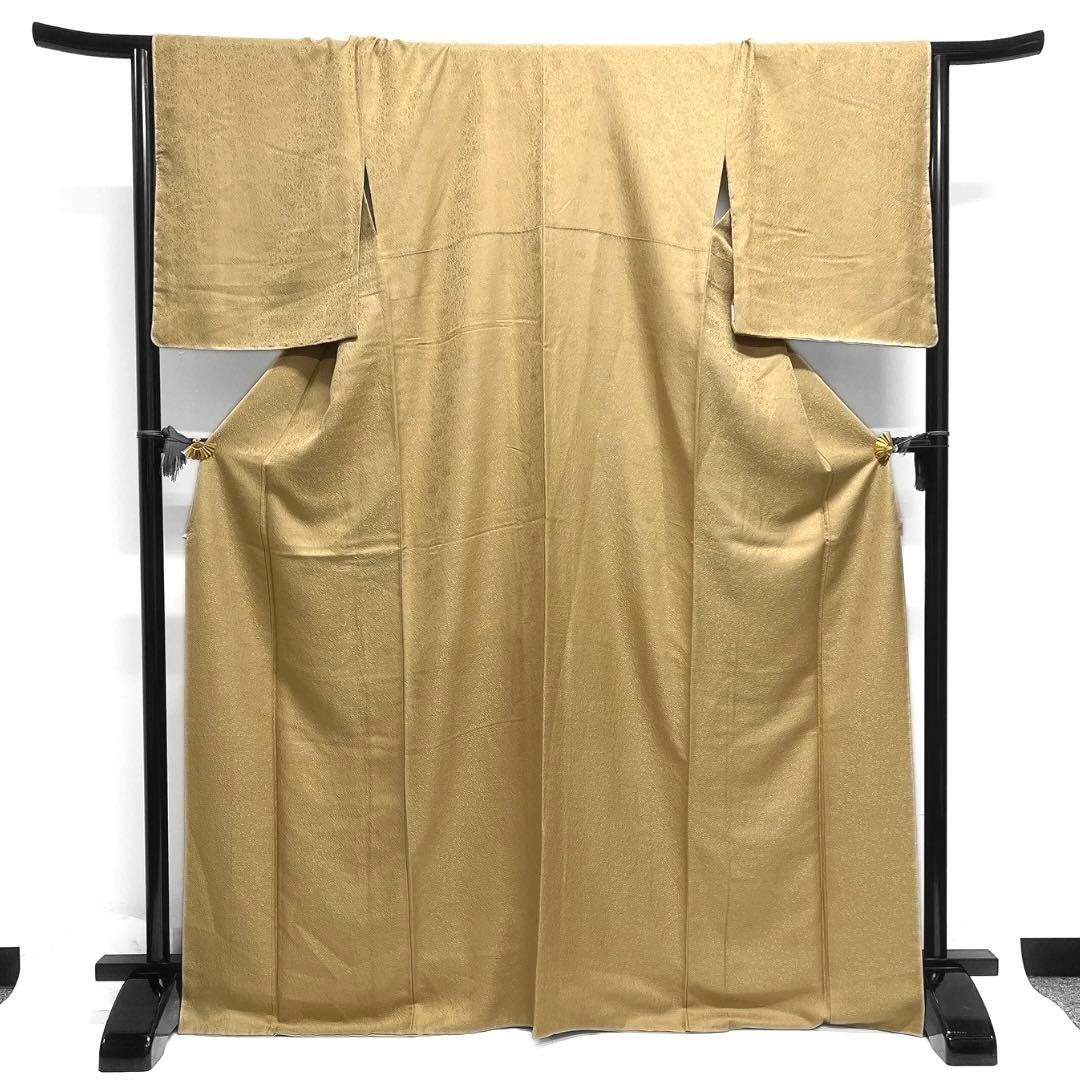 未着用 色無地 菊花 桐の花 パーティ お食事会 紋無し 着物 044a d