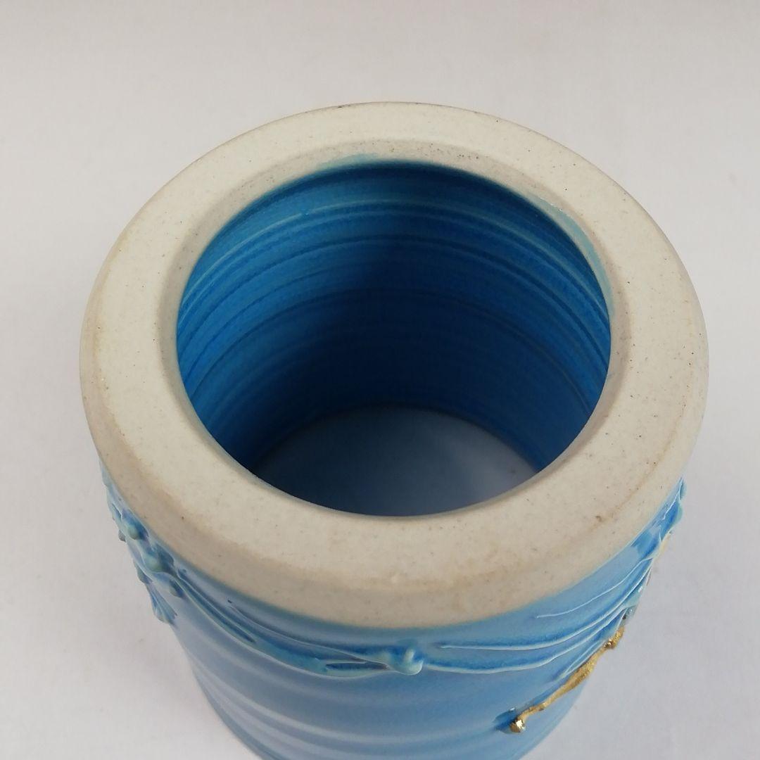 T795 蓋置 『浅黄交趾 荒磯』『平安 勝見永泉 造』 共箱 茶道具