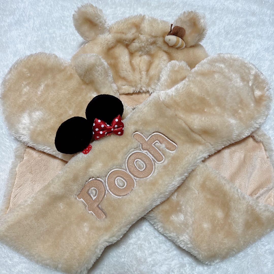 ディズニー ファンキャップマフラー プーさん ミニーちゃん ヘアピン