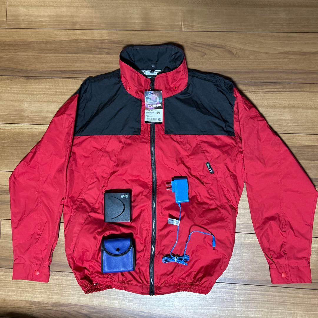 NSPファン付き空調服 セット2Lサイズ レッド/ブラック バートル AC2066（服のみ）｜空調服・EFウェア専門店 通販ショップユニアカ