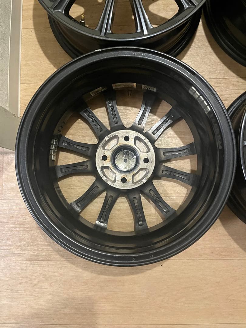 送料込！美品！アルミホイール15インチ4H100 5.5J+45 ガンメタ4枚