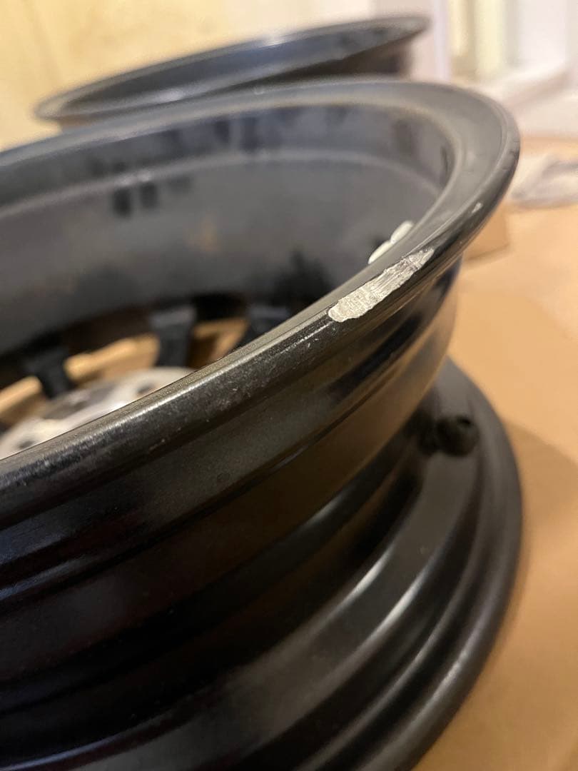 送料込！美品！アルミホイール15インチ4H100 5.5J+45 ガンメタ4枚