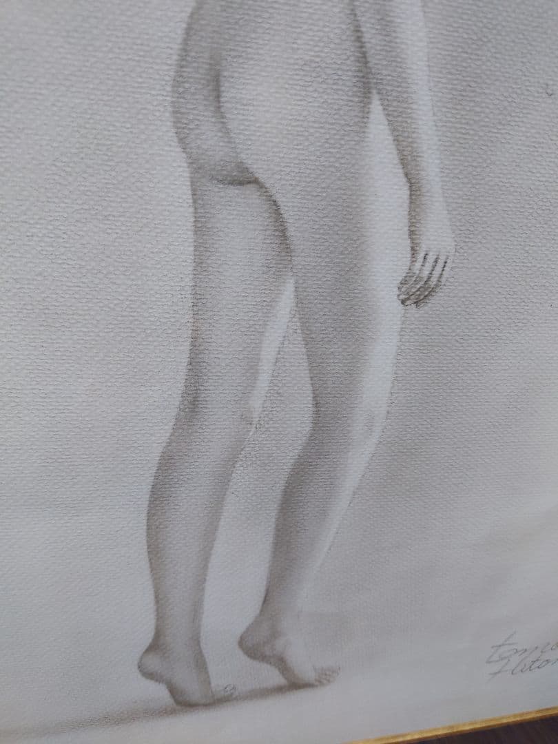 人見友紀 「ラフ」真筆 絵画 鉛筆画 裸婦 裸婦画