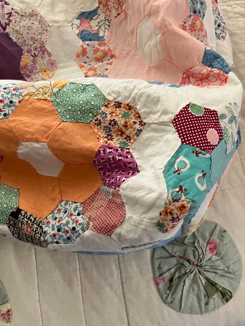 アンティークキルトトップ リメイク フラワーガーデン グラニーバック