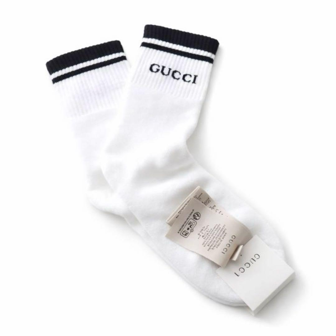 GUCCI 新品 未使用】グッチ メンズ レディース ホワイト ソックス M
