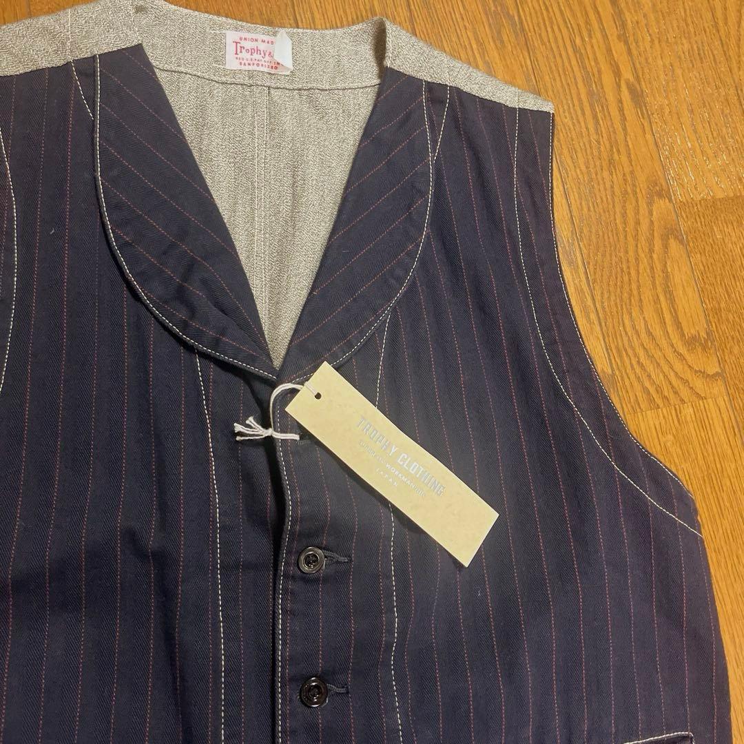 日本製【新品タグ付き】トロフィークロージング ストライプジレベスト
