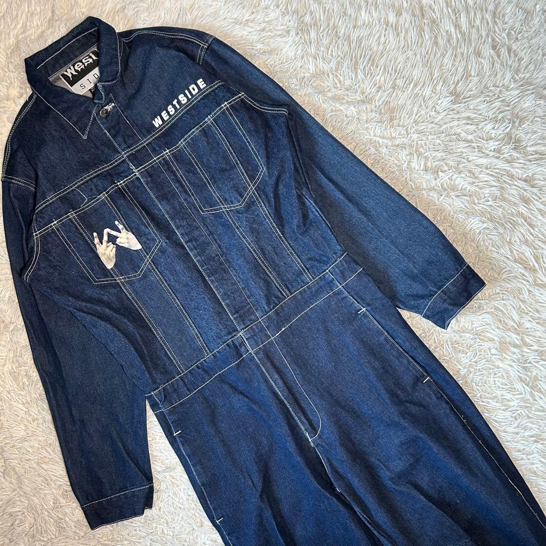 美品 WEST SIDE デニム ツナギ オールインワン XL 濃紺 bboy - メルカリ