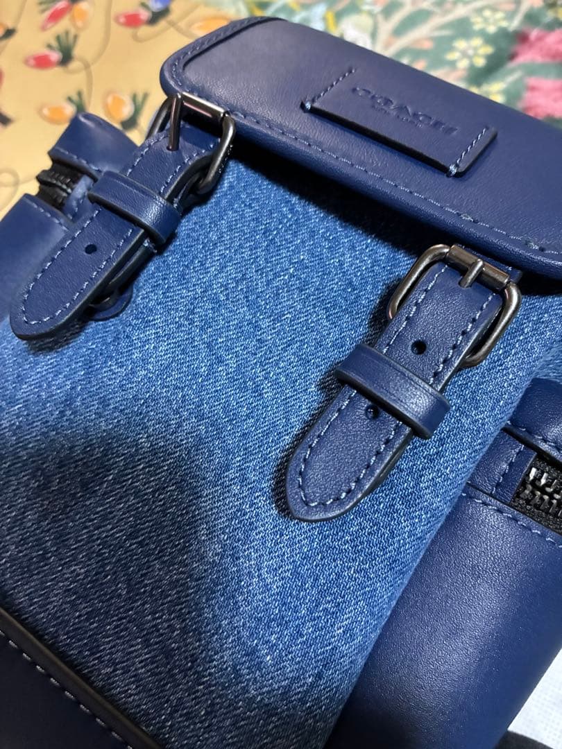 coachショルダーバックデニムスプリントスリングディートブルー - メルカリ