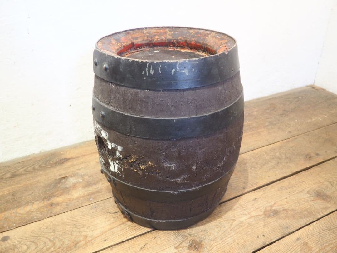 1222 ヴィンテージ 古い木樽のオブジェ 椅子 スツール レトロ アンティーク