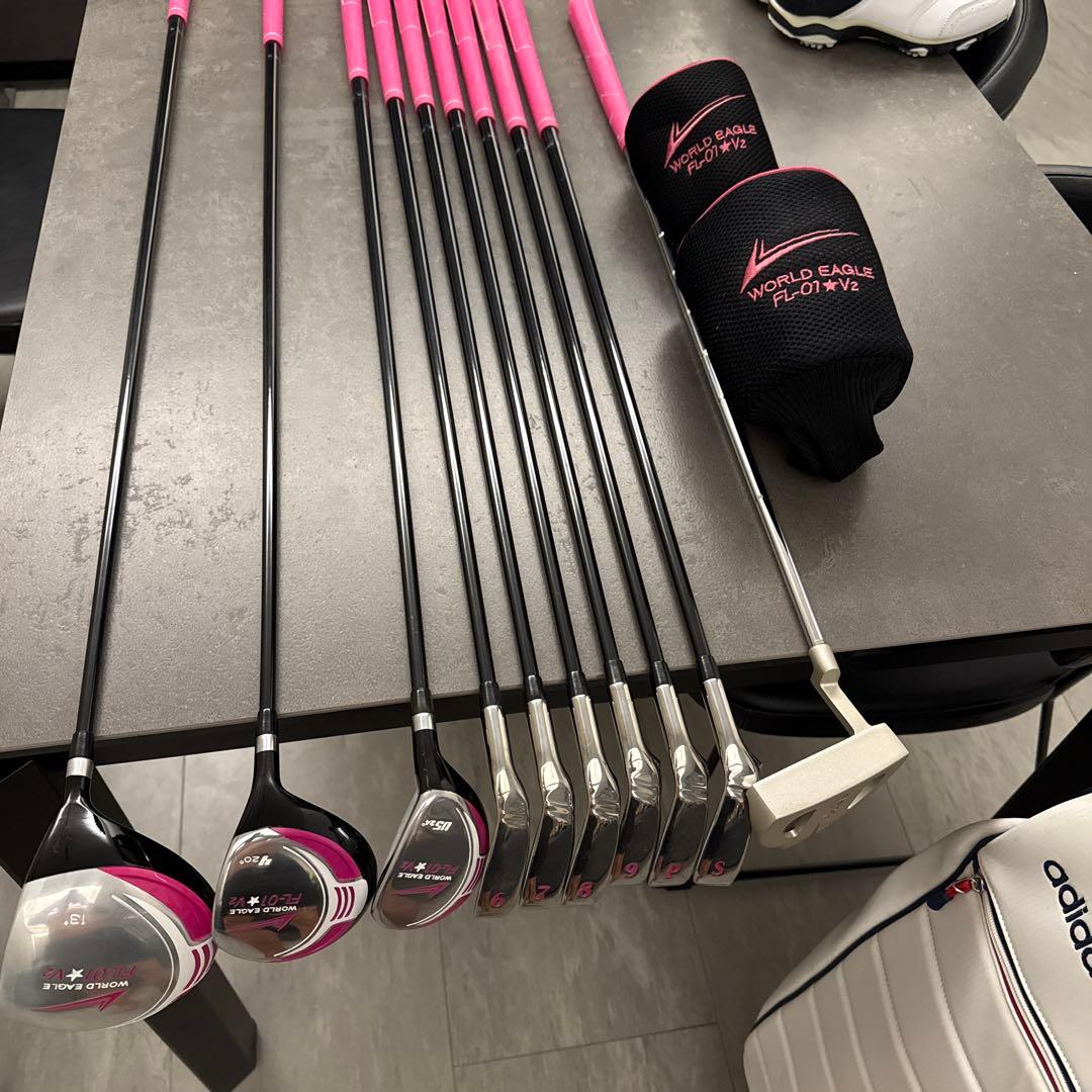 新品ワールドイーグル レディースゴルフクラブセット10本アディダスキャディバック 楽天市場】右利き用 初心者 レディース ゴルフクラブセット ハーフ
