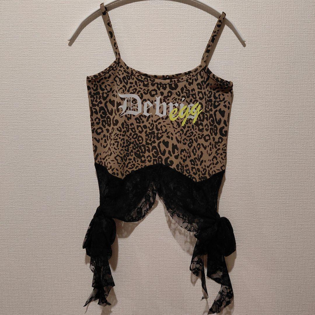 新品タグ付】egg ヒョウ柄レースキャミソール 平成ギャル 甘辛MIX