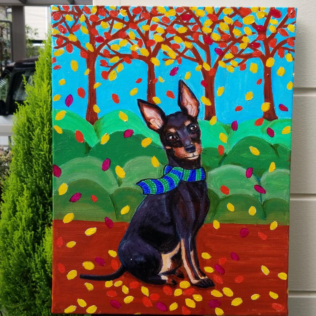 油絵　専用　秋のまあろちゃん 油絵 油彩 油彩画 絵 絵画【夜の秋】 | HIROSHI1990