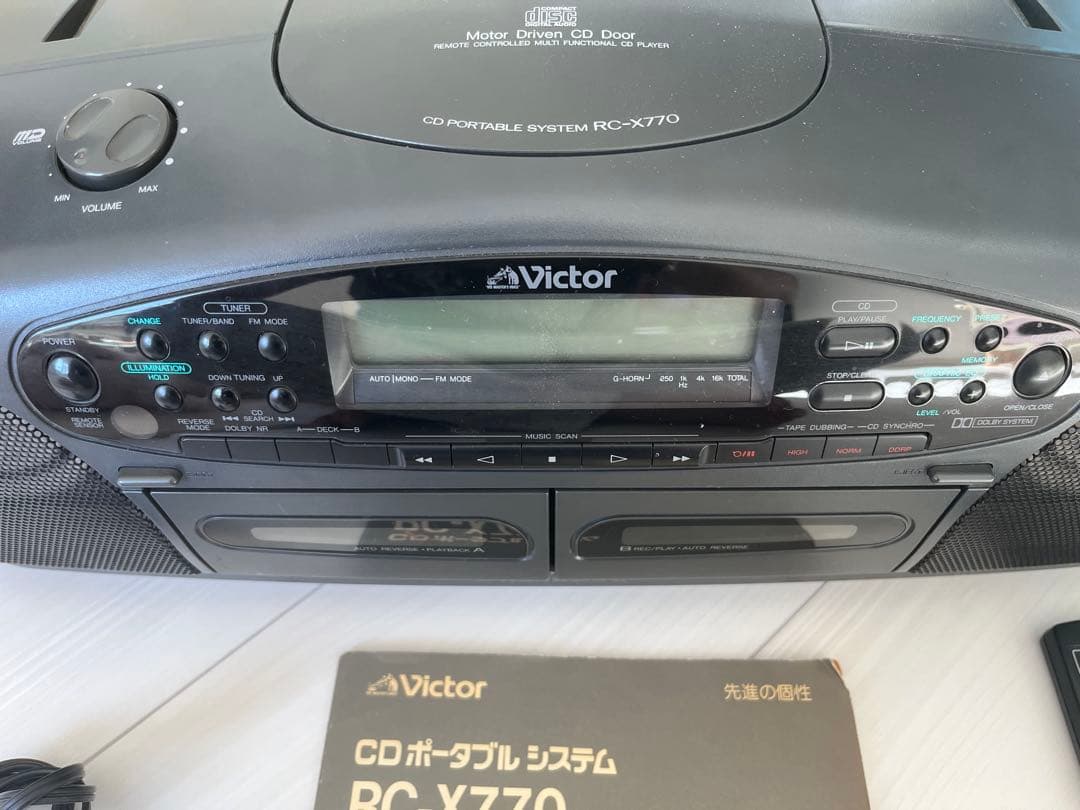 《当時モノ》ビクター　CDラジカセ　RC-X770 取説　リモコン付