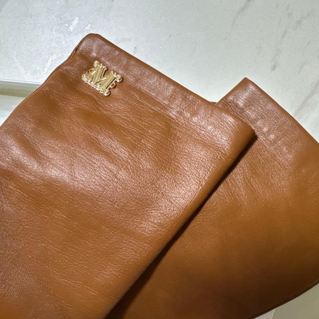 バンブ様】マックスマーラ ブラウン 羊革 手袋 Mサイズ