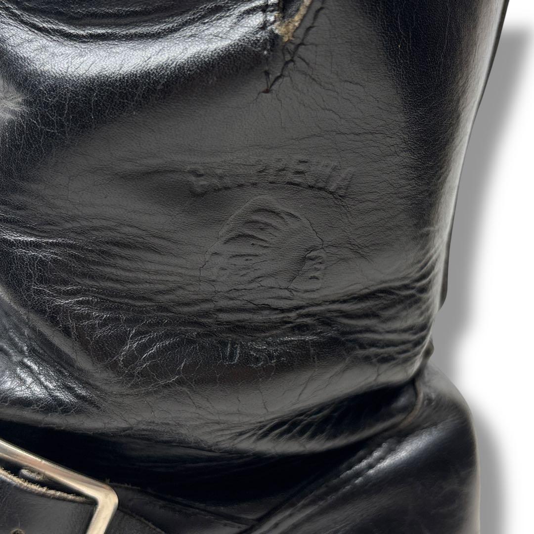 90's□Chippewa【27.0】エンジニアブーツ ブラック 黒 廃盤モデル