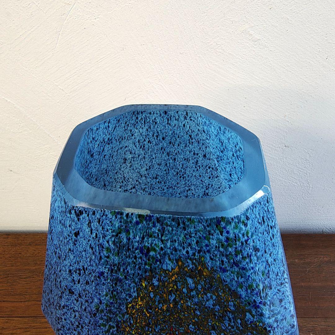 岩田糸子】硝子 花瓶 フラワーベース 作家もの 最上位作