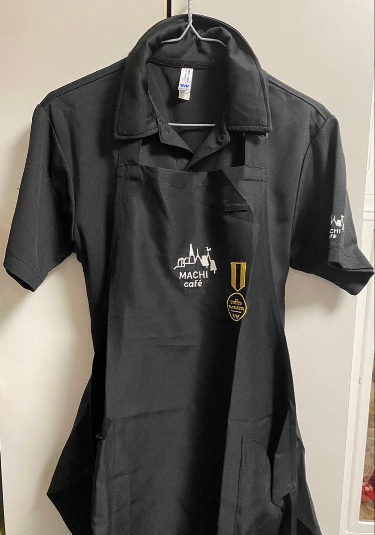 ローソン MACHI café ファンタジスタ エプロン ポロシャツSサイズ 黒