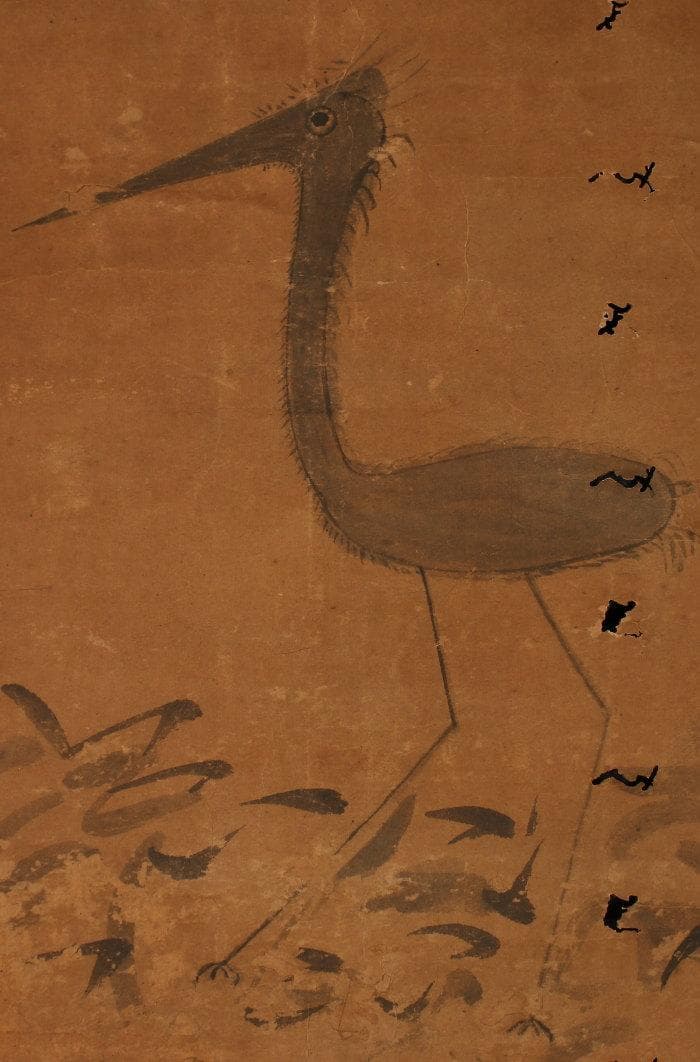 重文級】徳川家康（竹千代）鶴図 竹千代署名・花押 検）豊臣秀吉 織田