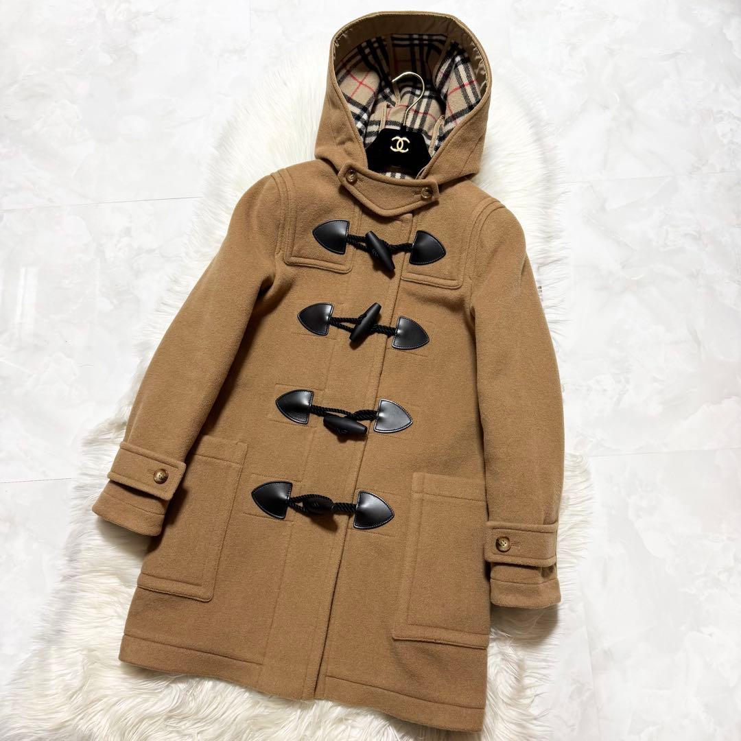 本物 現行タグ 極美品 バーバリー レザー切替 ノバチェック ダッフル