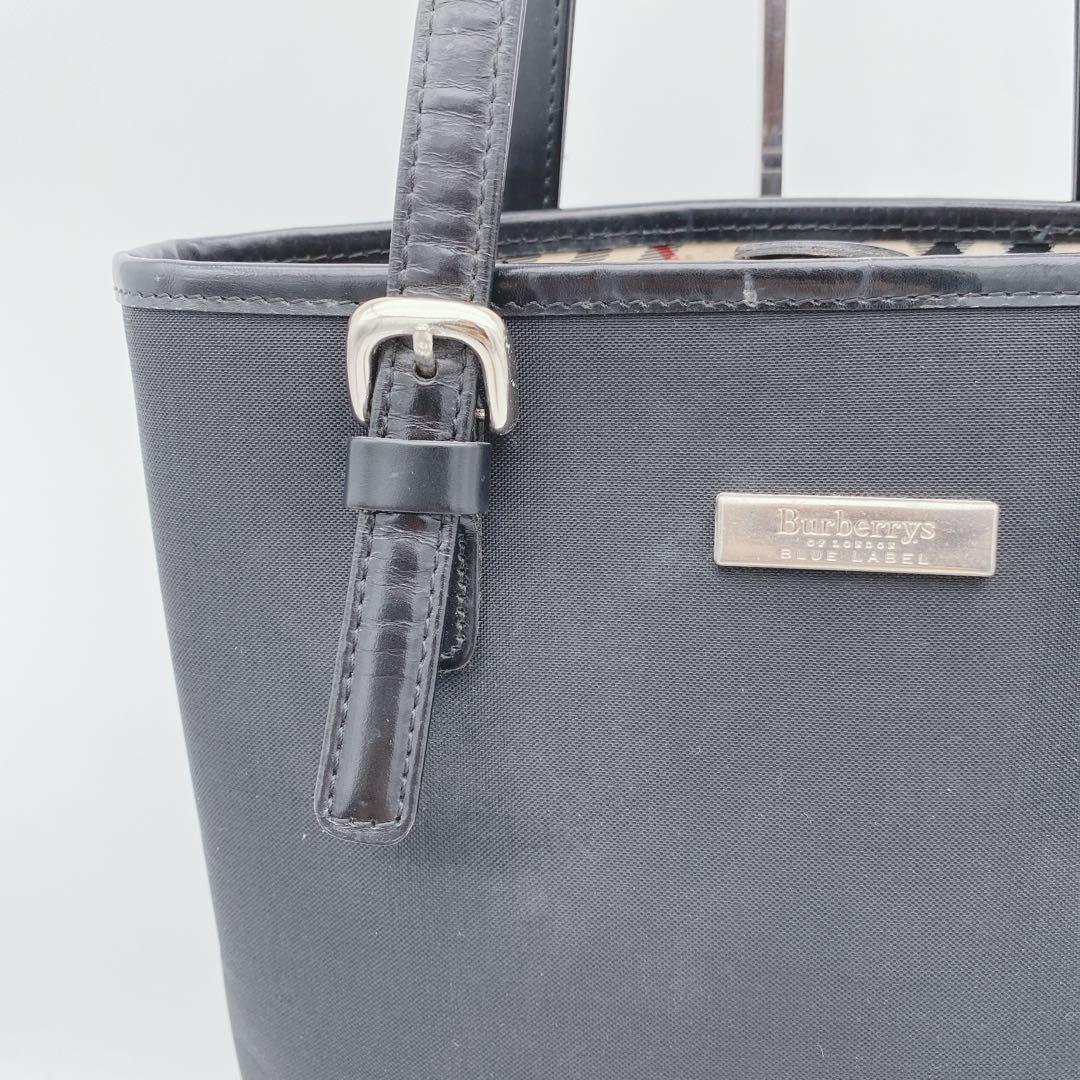 美品✨ バーバリー バケツ型ショルダーバッグ 黒 ノバチェック