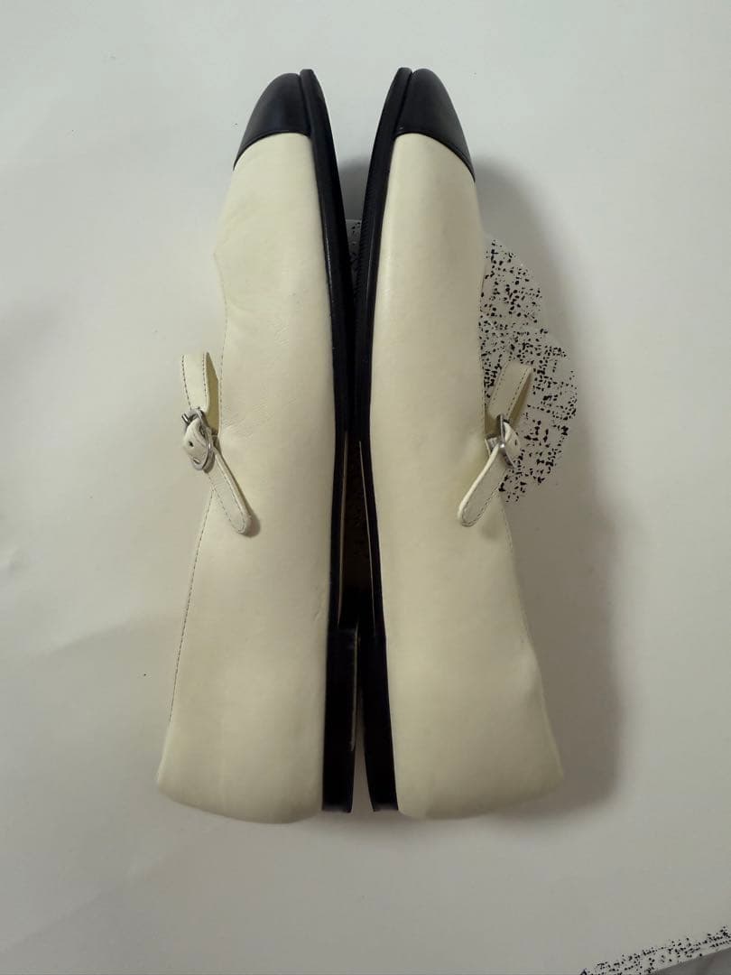 シャネル メリージェーン バレリーナ フラットシューズ ホワイト