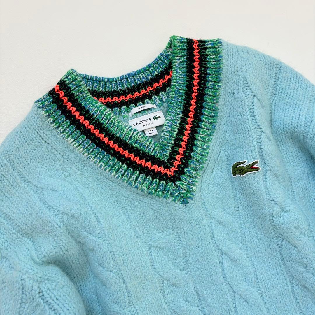 ラコステ デコラティブリブニット ティルデンセーター チルデンニット