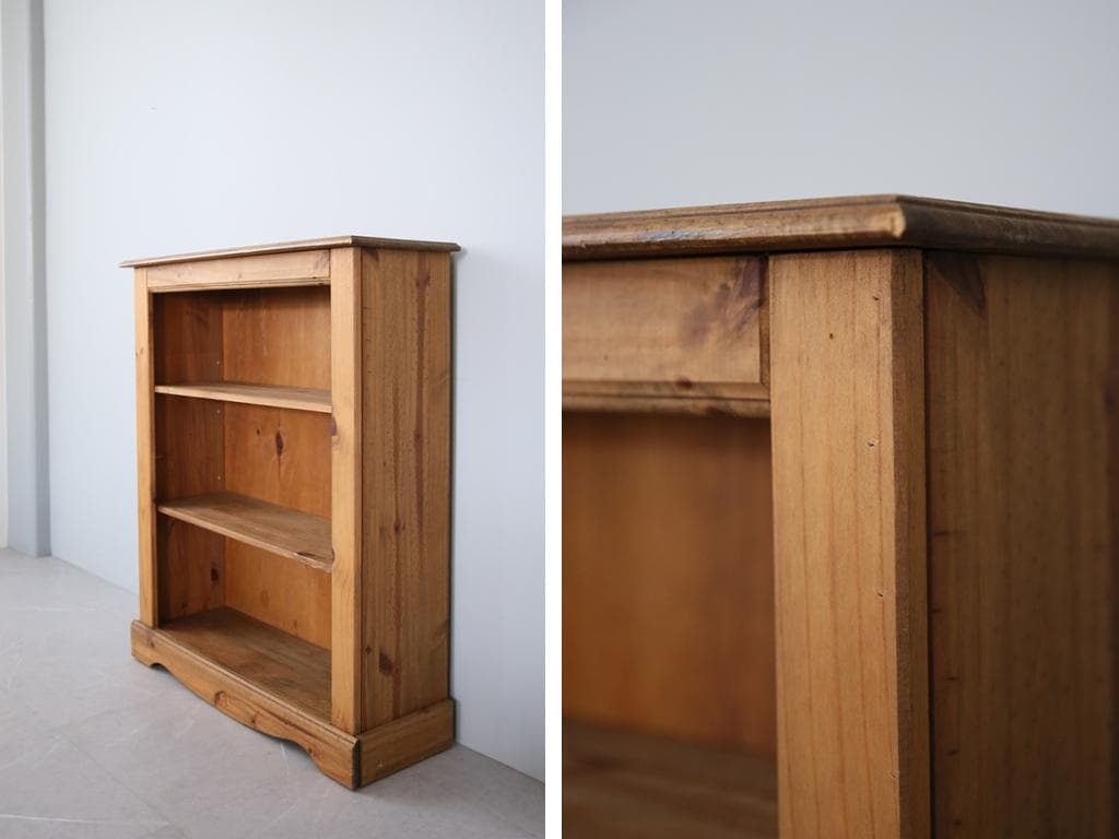 英国アンティーク木製ブックシェルフ/本棚/食器棚/飾り棚/ラック91-182