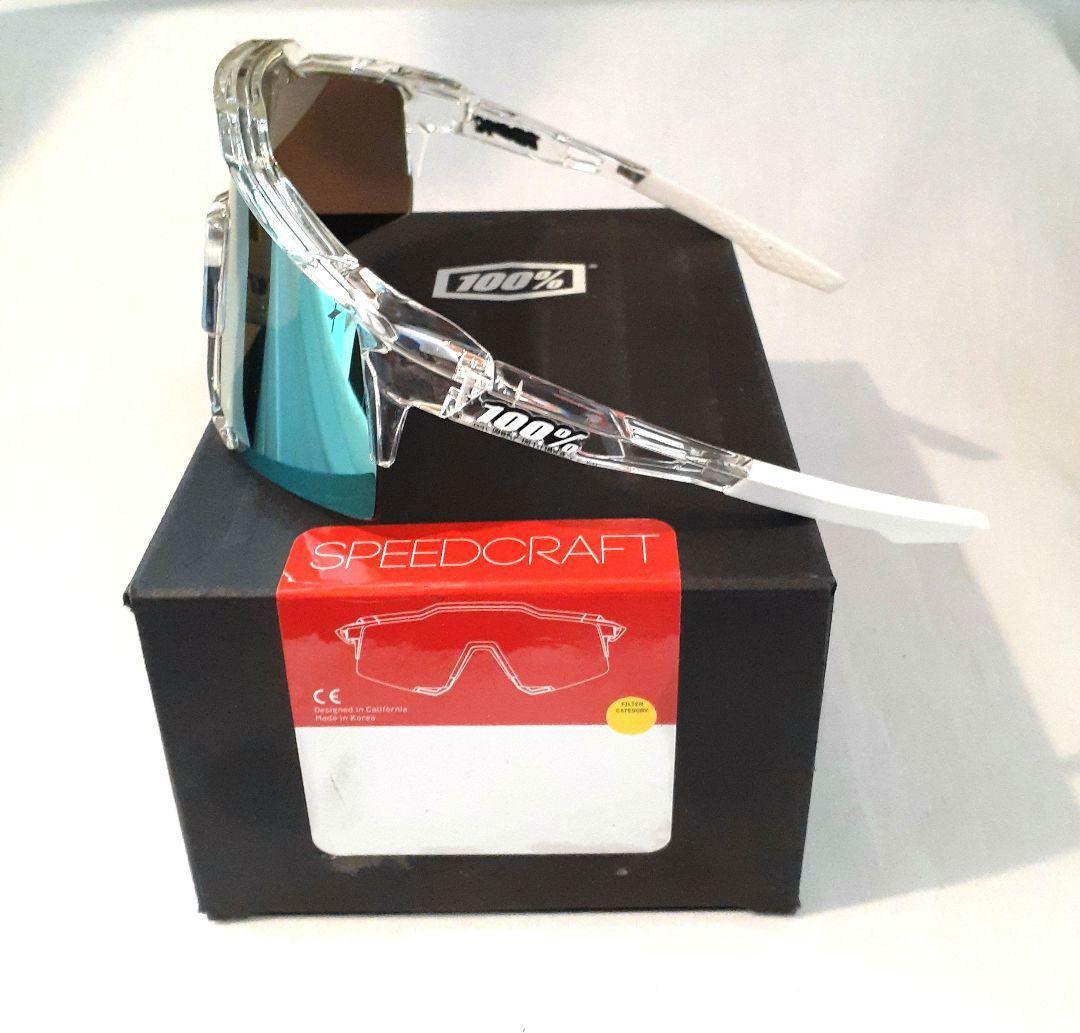 100% SPEEDCRAFT クリア ブルー ワンハンドレッド サングラス - メルカリ