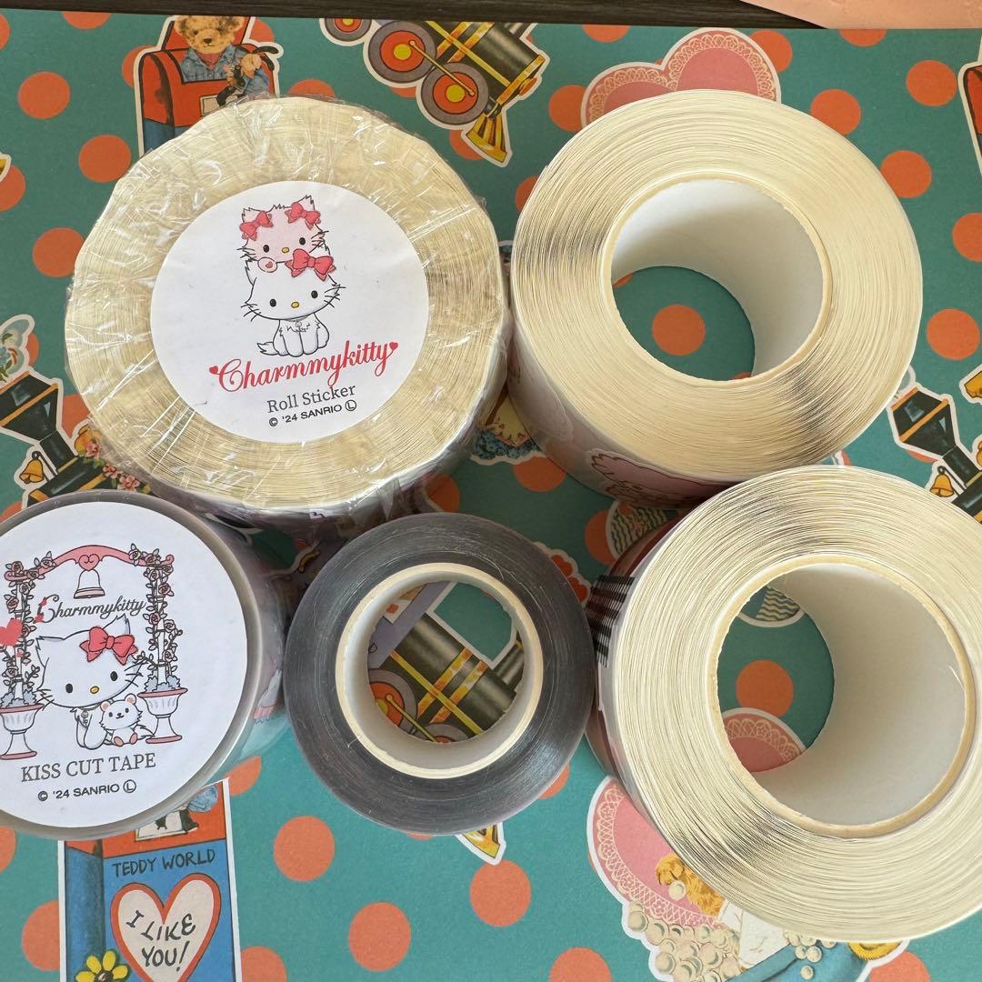 aromantic様 Sanrioコラボ など ロールシール キスカットテープ