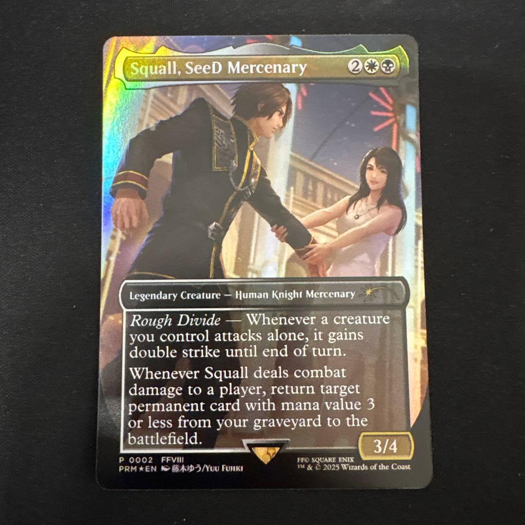 mtg プロモ SeeDの傭兵、スコール ボーダーレス foil ショーダウン