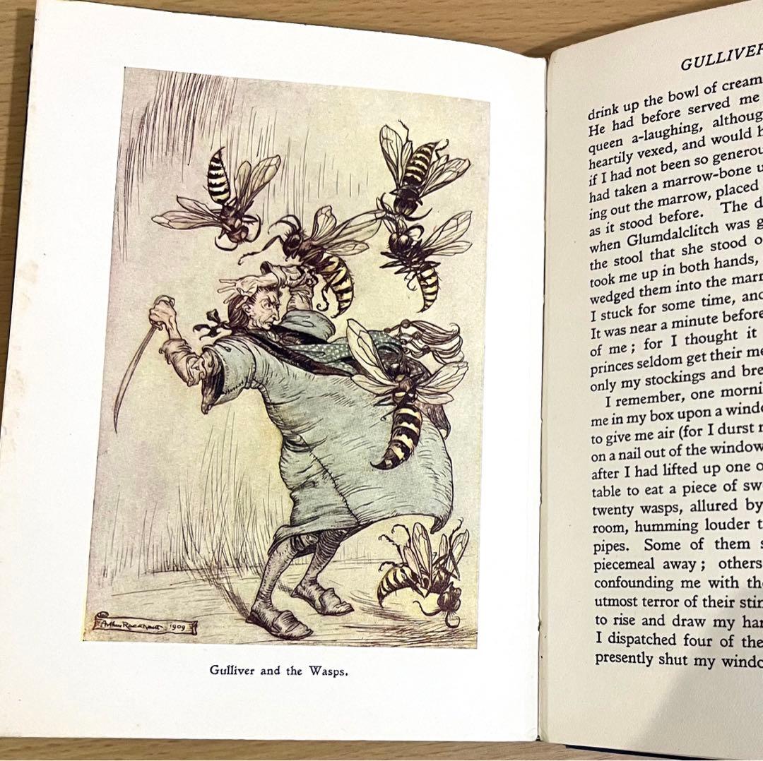 No174 貴重 アンティーク洋書 古書 アーサー·ラッカム ガリバー旅行記