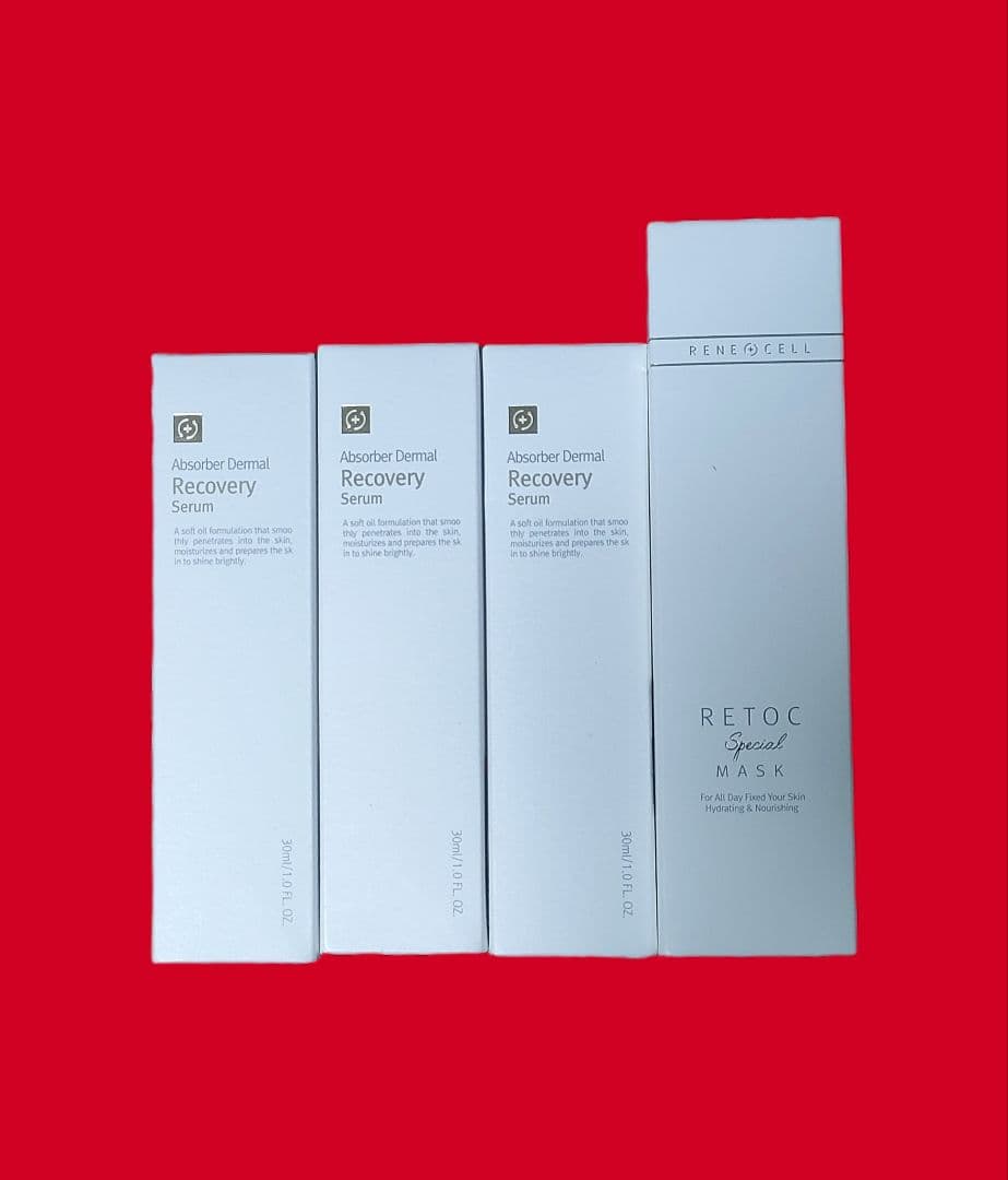 【新春キャンペーン】リカバリー セラム×3、リトックマスク　4点セット Ricocell RICE ナチュラルリカバリーマスクパック | cosmemafia