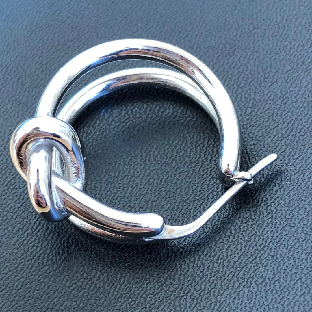 保証品【両耳セット】CELINE セリーヌ ノットスモールフープピアス