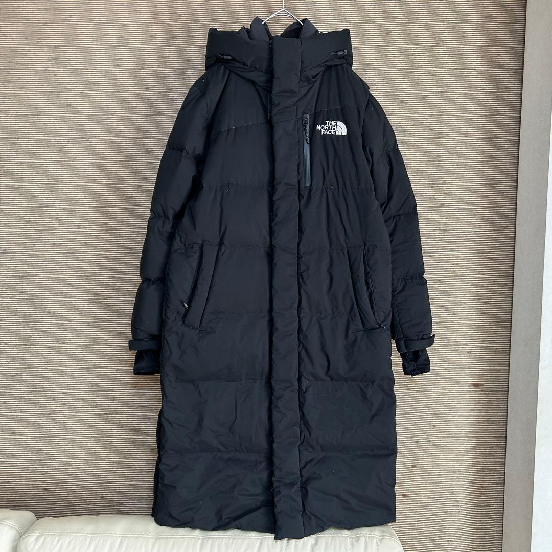ノースフェイス】ロングダウンコート ベンチコート ブラック S 刺繍黒
