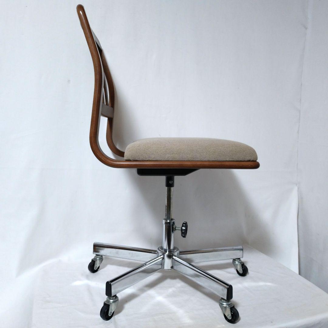 希少 karimoku カリモク デスクチェア ヴィンテージ 回転椅子 昇降式