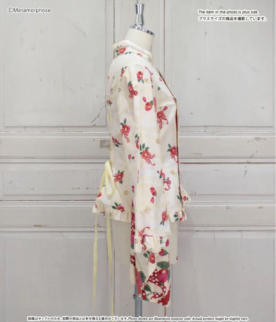 メタモルフォーゼ おとめの恋つばき 着物合わせ風ブラウス（プラス