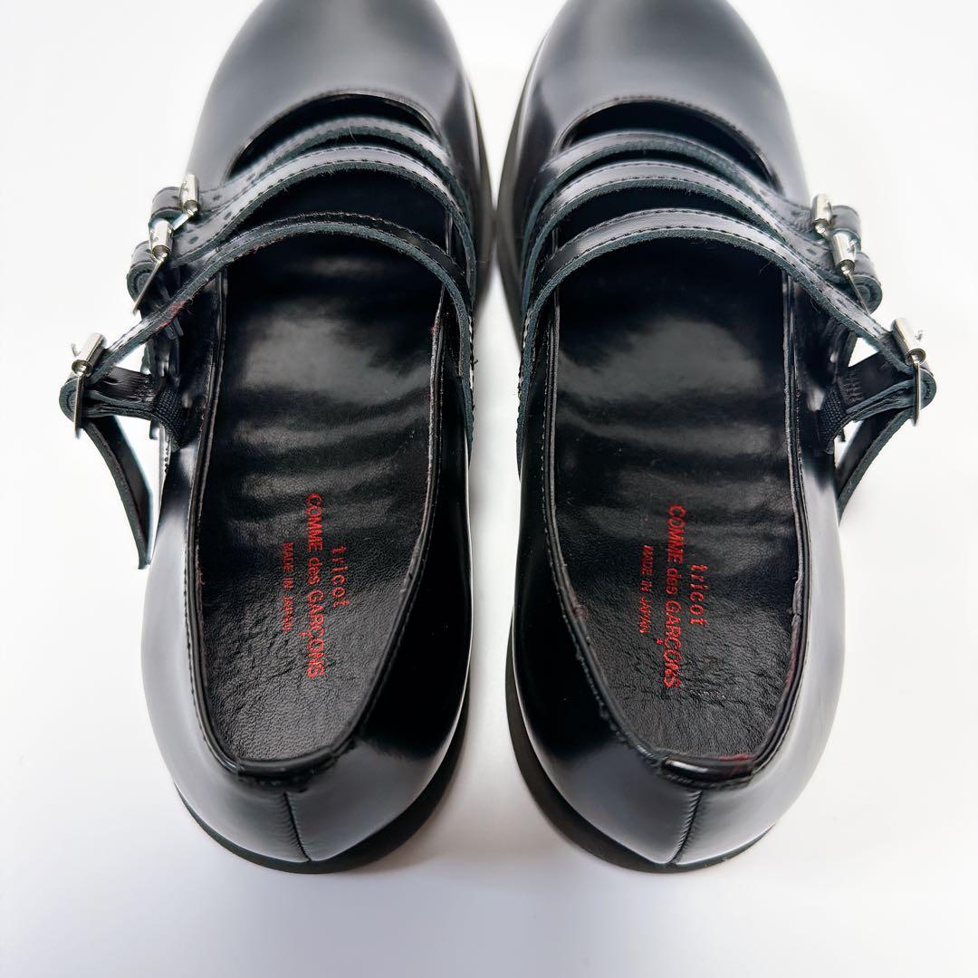 《極美品》トリココムデギャルソン 3連ストラップシューズ メリージェーン 黒