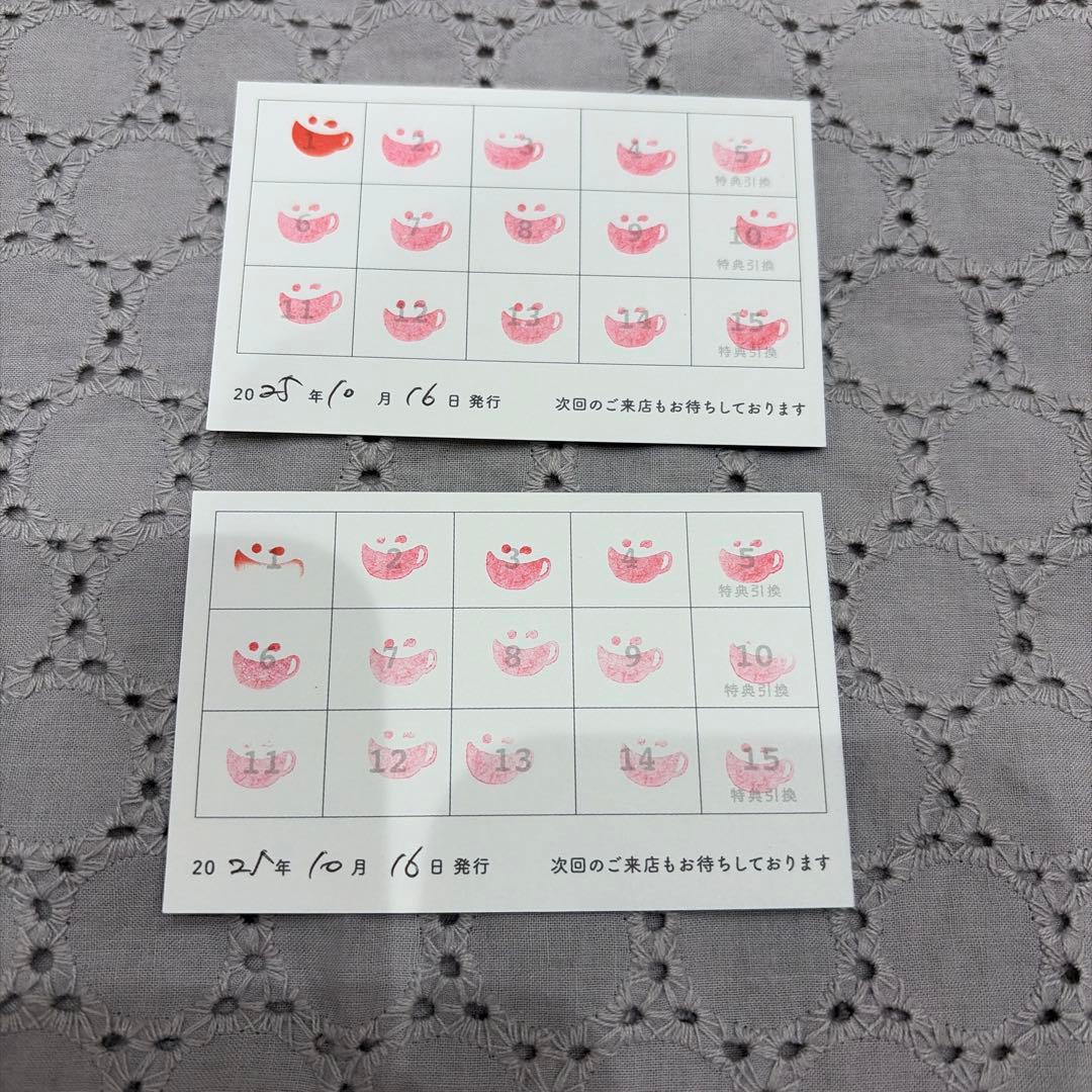 アニカフェ アニメイトカフェ スタンプカード 満了 15ポイント 2枚