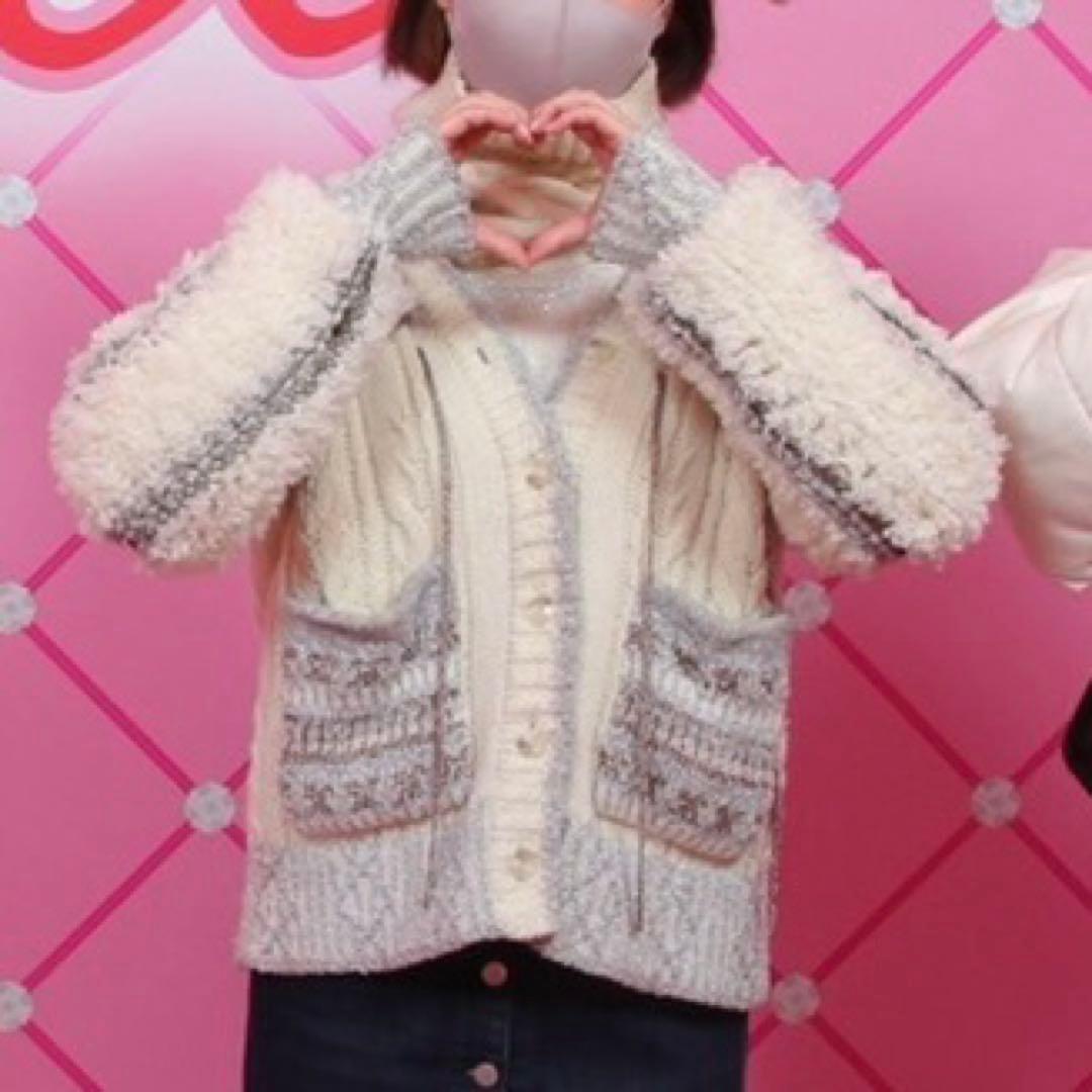 rurumu:♡ Boa sleeve knit cardigan 2021aw