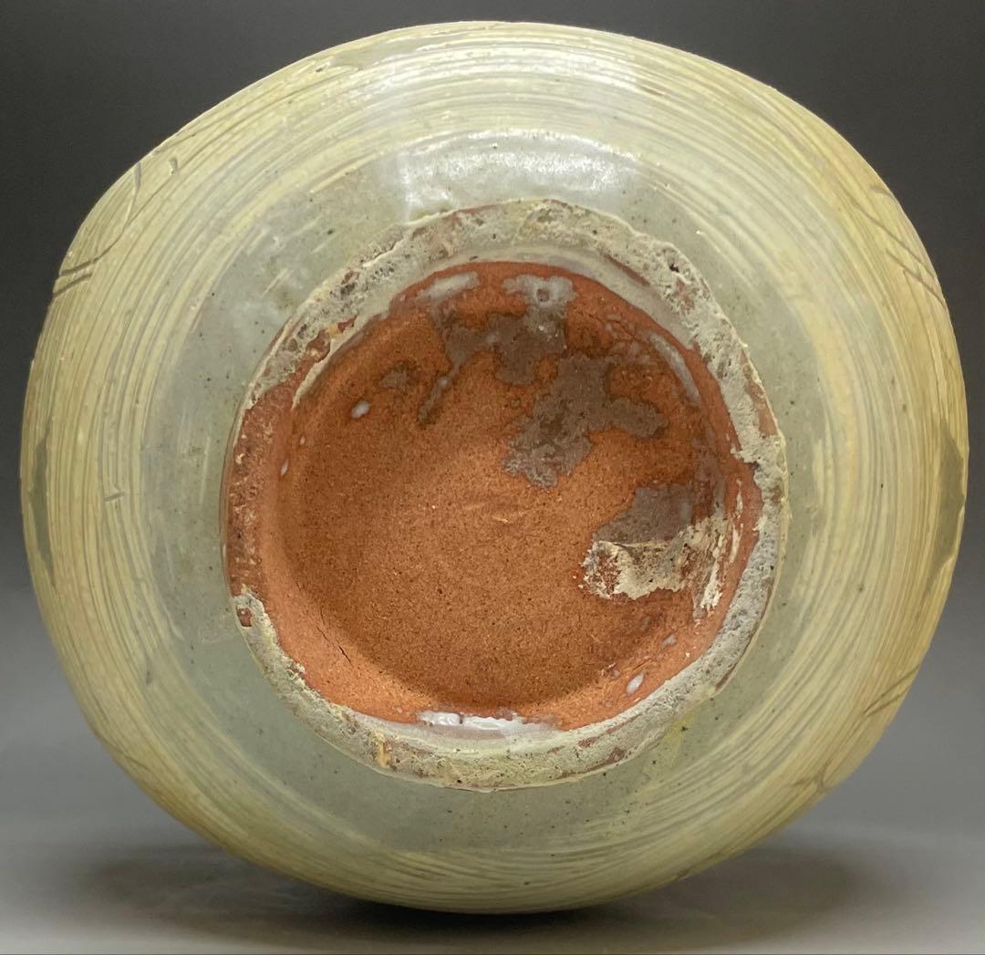 李朝 粉青沙器 扁壺 牡丹文 y023 - メルカリ