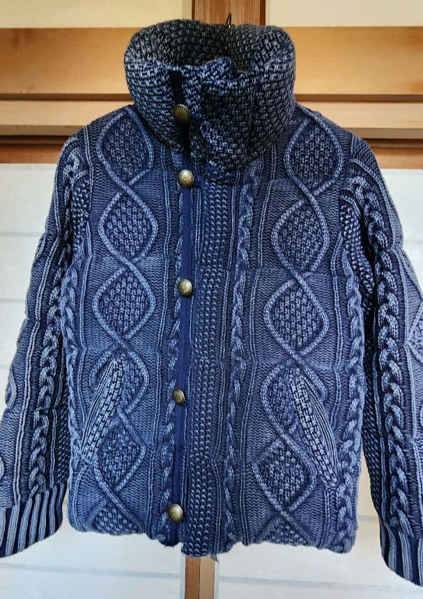 公式 ストアファッション - インデイゴニットダウン ユーズド加工