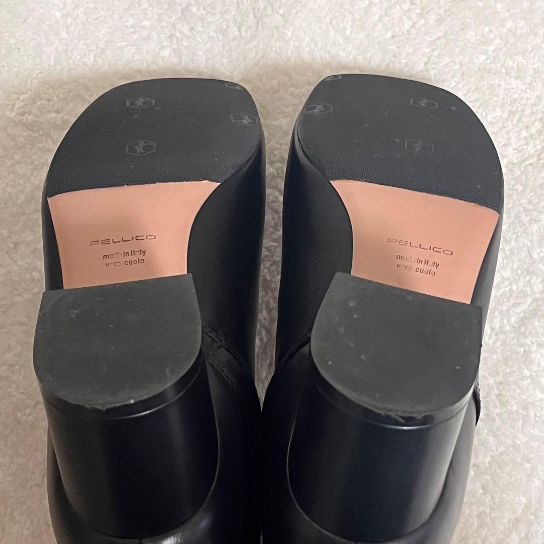 PELLICO】極美品 ショート ブーツ ブラック サイドジップ 35