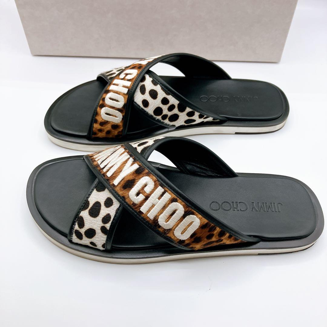 付属品完備】ジミーチュウ ビーチサンダル ハラコ アニマル 42 26cm