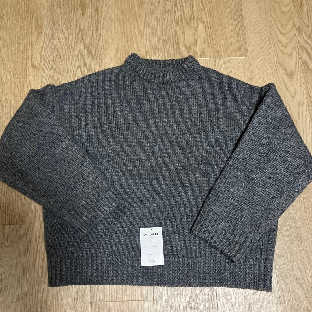 AURALEE グレー ニットセーター SUPER MILLED KNIT 4 AURALEE グレー セーター SUPER MILLED KNIT - メルカリ