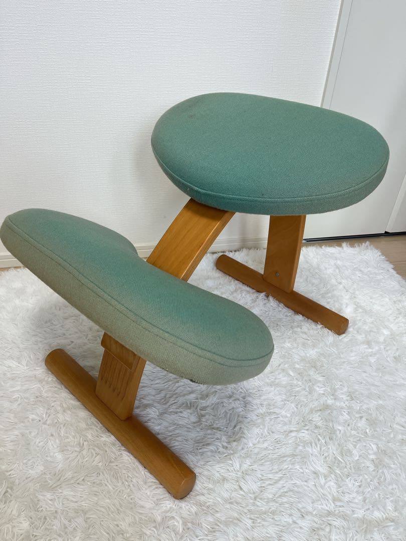 バランスチェア イージー ライトグリーン 美品】バランスチェア イージー ライトグリーン 付属品すべてあります