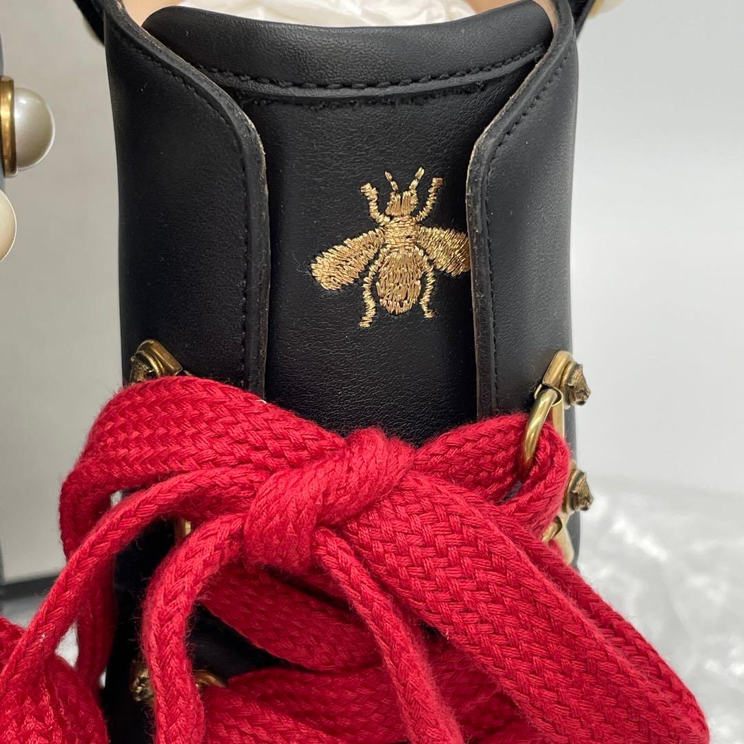 M52】美品 GUCCI グッチ コンバットブーツ ハチ スター レザー - メルカリ