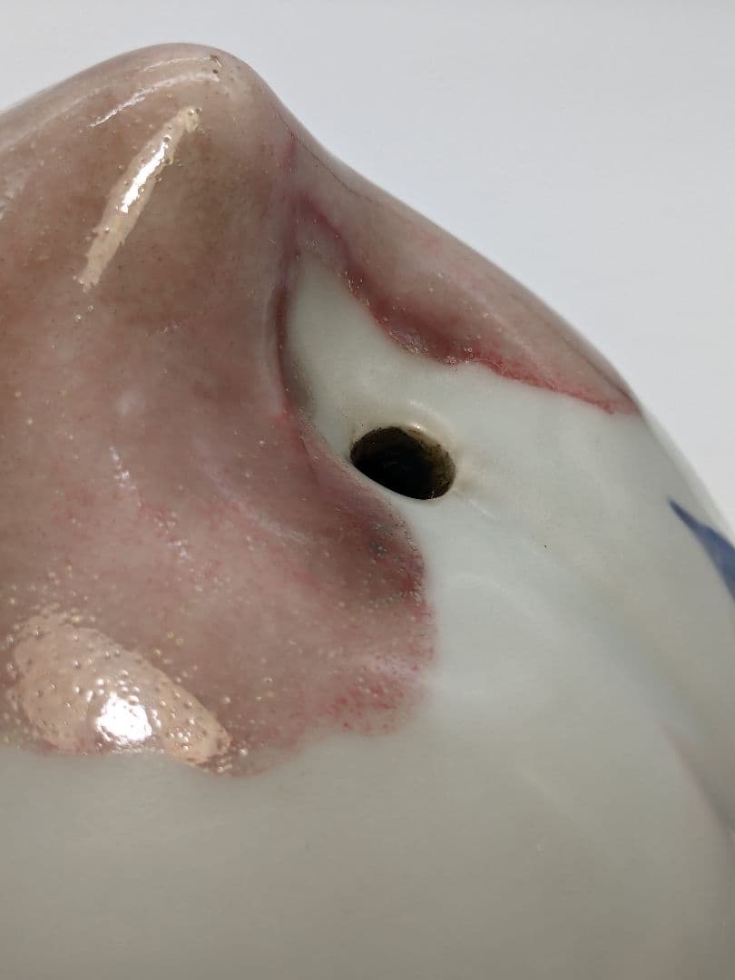 李朝 特大桃型水滴 辰砂青華彩 高麗白磁 染付 李氏朝鮮 書道具 水差 水