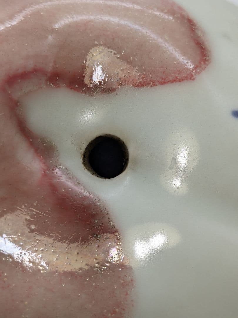 李朝 特大桃型水滴 辰砂青華彩 高麗白磁 染付 李氏朝鮮 書道具 水差 水