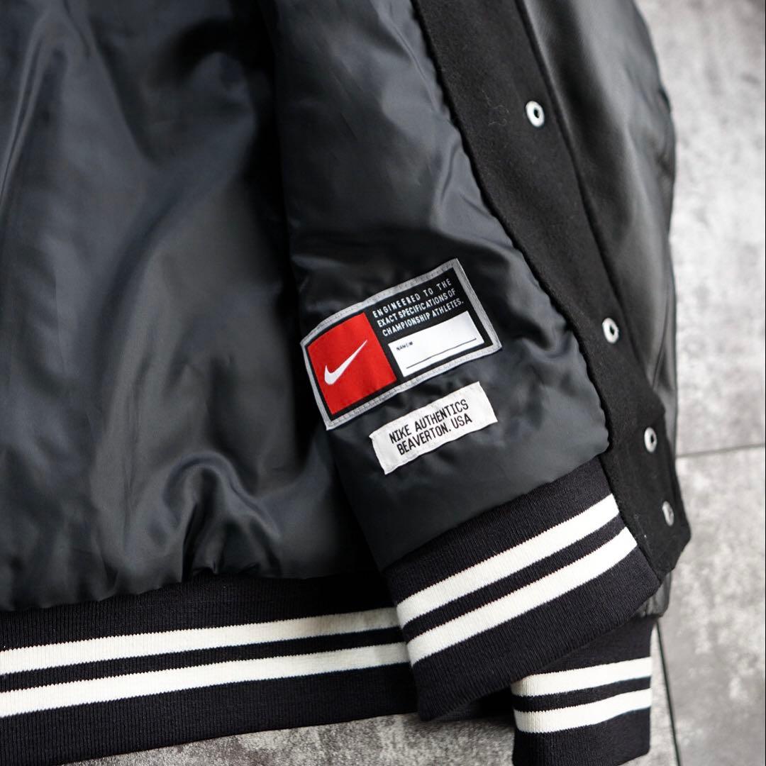 NIKE 袖レザー スタジャン バーシティジャケット ブラック L - メルカリ